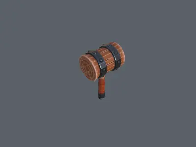 Stylized Hammer Low-poly 3D model purchase