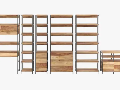 Industrial Modular Storage Low-poly 3D model