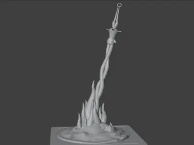Fire Link Sword low poly 3D model
