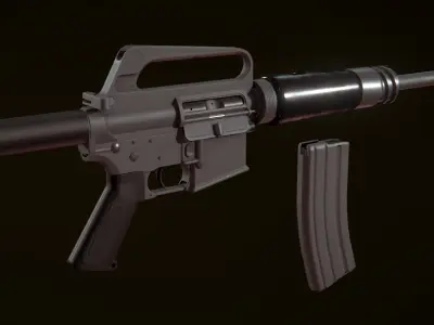 M231 Firing Port Weapon Low-poly 3D model