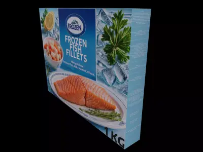 Frozen Fish Fillets - GAME READY PBR Low-poly 3D model