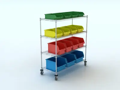 Rack with Bins 3D model