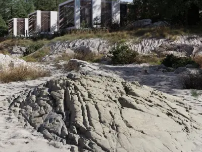  Large Deeply Cracked Beach Rock Model  purchase