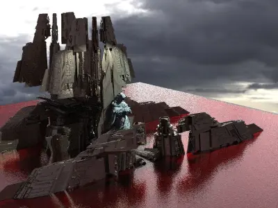 Stargate Egyptian Temple Saturn Blood Kit bash  3D model