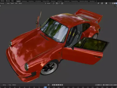 porsche 930  Low-poly 3D model