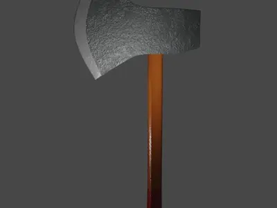 Simple 3D Wooden Axe  Free low-poly 3D model