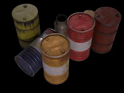 Barrels pack Low-poly 3D model purchase