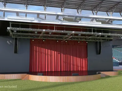  Theater Stage Closed Curtain 