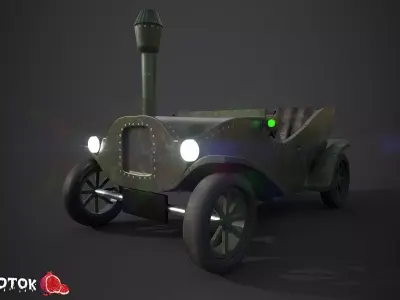 military car Free low-poly 3D model
