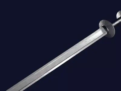 Langsax sword with Khora handle Low-poly 3D model