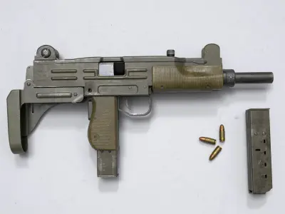 Game-Ready SMG IMI UZI  Low-poly 3D model