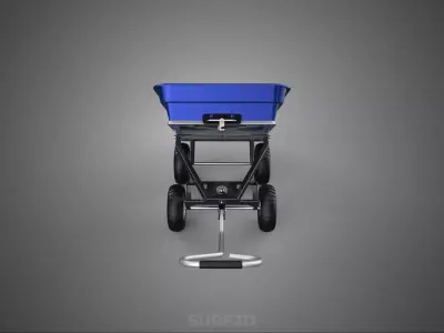DURABLE BLUE TILT BIN DUMPER CART TROLLEY WHEELBARROW WAGON FARM 3D model