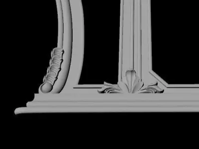 mirror ornate gold frame 3D model