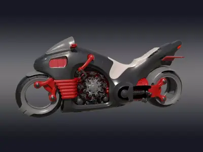 3D Superbike  Sci-fi Low-poly 3D model