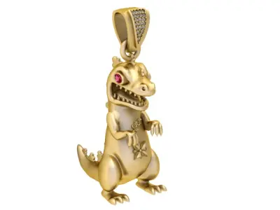 HIP HOP DINOSAUR ANIMAL PENDANT 3D PRITNABLE MODEL 3D print model