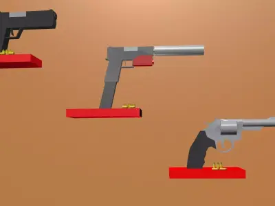 Armas low Poli Low-poly 3D model