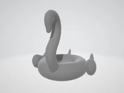 Pool Swan Low-poly 3D model