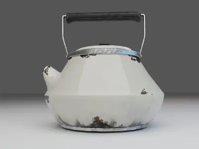 Rusty Kettle Low-poly 3D model