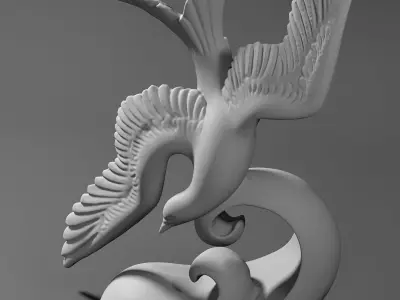 Bird sculpture 3D model