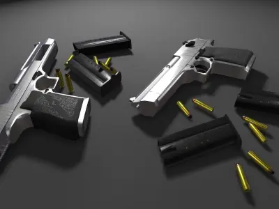 Desert Eagle Pistol Low-poly 3D model