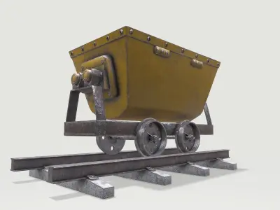 Mine Wagon-1 Low-poly 3D model