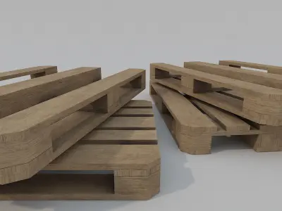 Wooden Pallet PBR  Low-poly 3D model