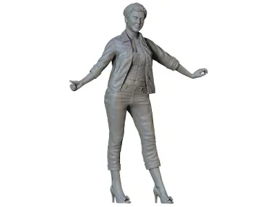 N3 Girl leaning on VW Beetle 3D print model