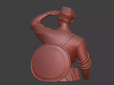 Military sculpture warrior military battle war hero soldier 3D print model 6
