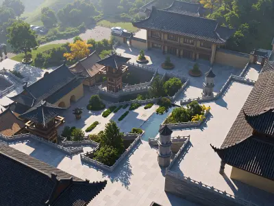 Asian temple Chinese palace historical architecture 3D model
