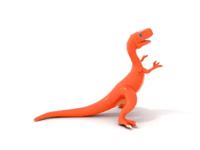 Orange Dinosaur Figure model pack Low-poly 3D model
