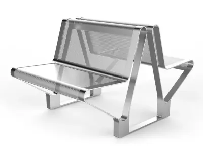 Waiting Room Seat V2 Double 1 Big Seat 3D model