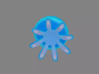 Cartoon Little Blue Jellyfish Low-poly 3D model