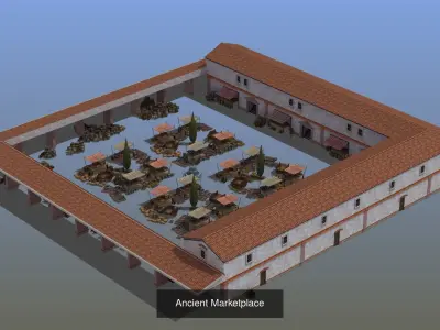 Ancient Building Set 03 3D Model Collection