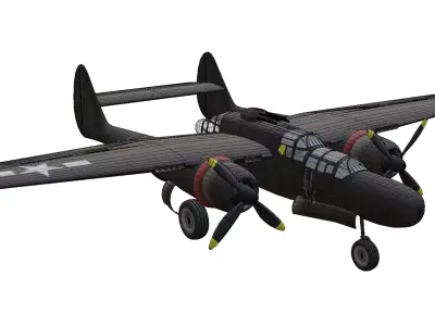 Northrop P-61 Black Widow Low-poly 3D model purchase