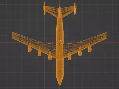 Fictional Tri-Tail Super Heavy Cargo Aircraft 3D model