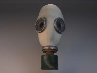 Gas masks collection Low-poly 3D model