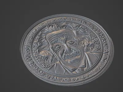 Albert Einstein Medallion 3D print model purchase
