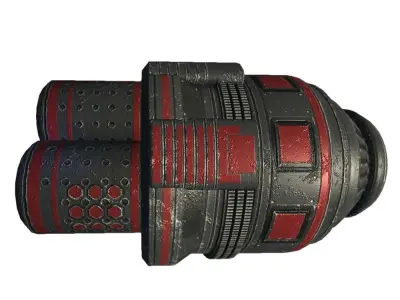 Starship engine 03 Sci-fi low poly Low-poly 3D model