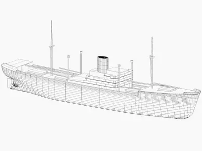 simple model MS Mickiewicz ex  Gladys Dan -  motor cargo ship 3D model
