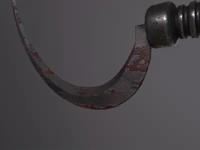 medieval metal sickle weapon Free low-poly 3D model