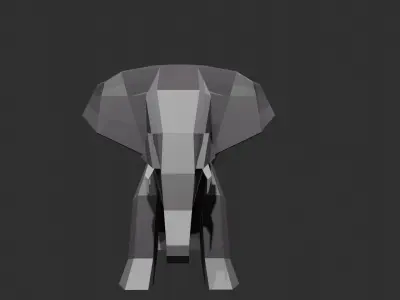 Elephant low poly Low-poly 3D model