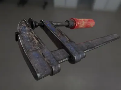 Clamp wrench Low-poly 3D model