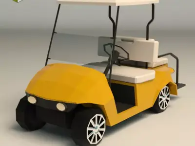 Low Poly Golf Cart Low-poly 3D model