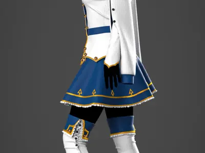 Anime style outfit 2 - Marvelous Designer and OBJ 3D model