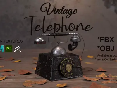 Vintage Telephone - 3D Model 3D model