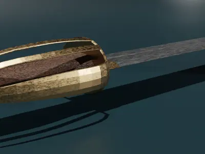game ready low poly sword Free low-poly 3D model get