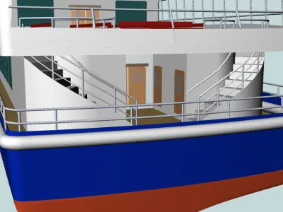 Passenger trip ship 3D model