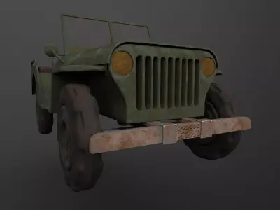 Rusty Jeep 3D Model Low-poly 3D model