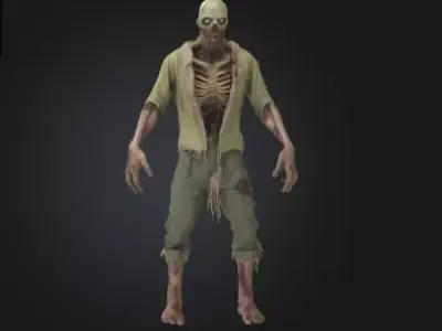 Zombie 3D Model Realistic Horror Sculpture Free 3D print model buy