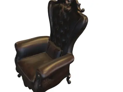 Skull Throne Armchair Dark Gothic Low-poly 3D model
